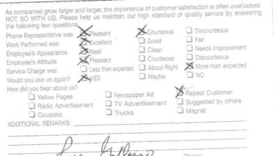 Customer Review Card Photo