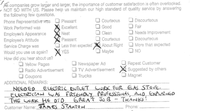 Customer Review Card Photo